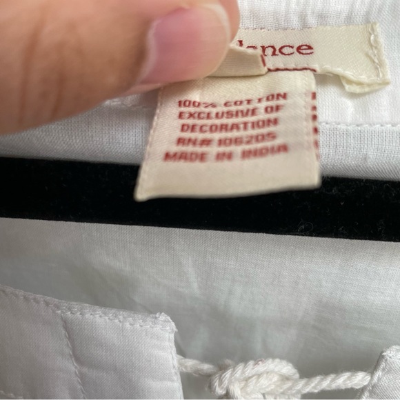 Sundance tunic long sleeve eyelet tassel boho peasant size small white - Picture 9 of 9